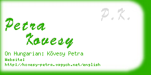 petra kovesy business card