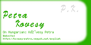 petra kovesy business card